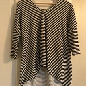 High-low striped sweater